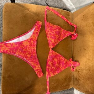 Vibrant Pink and Orange Bikini Set